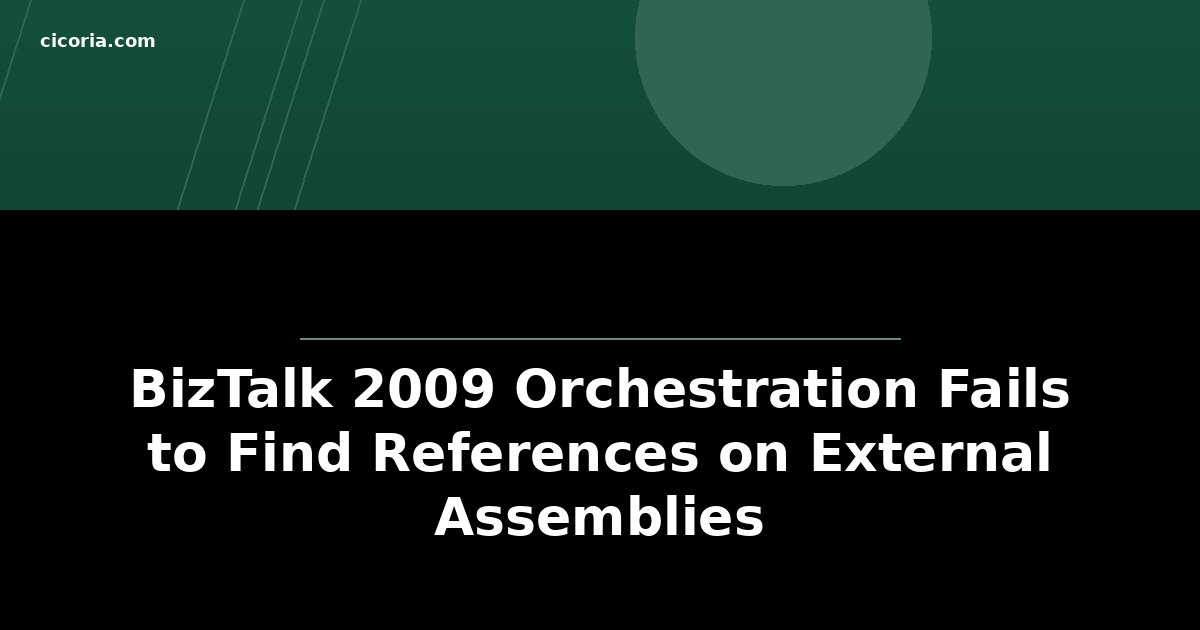 BizTalk 2009 Orchestration Fails to Find References on External Assemblies